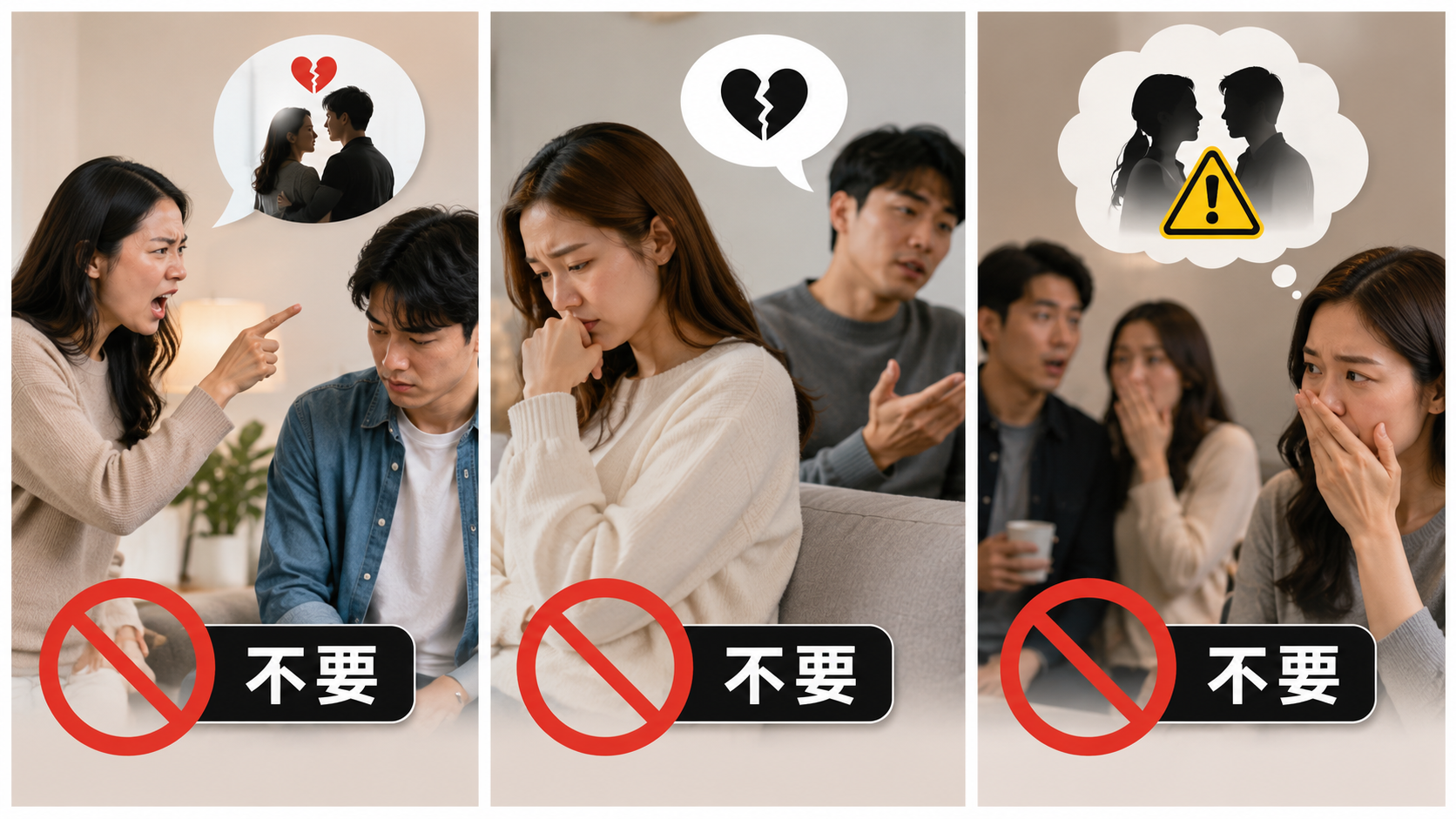 【外遇挽回|面對外遇處理|另一半外遇】面對配偶外遇不要做的三件事